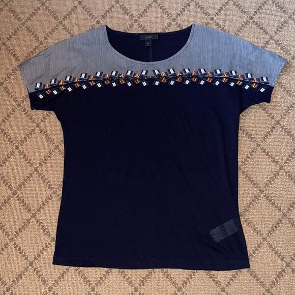 J. Crew T-shirt w embroidery NWOT XS - Picture 5 of 7